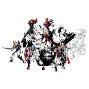 Avengers Assemble Black and White Peel and Stick Wall Decals